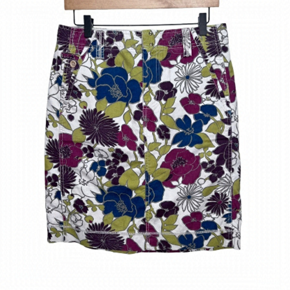 EDDIE Bauer Bohemian Floral Cotton Skirt Size 8